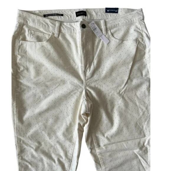 Talbots Velveteen Straight Leg super soft velvet can and gold polka dots Size 16 - Picture 8 of 12